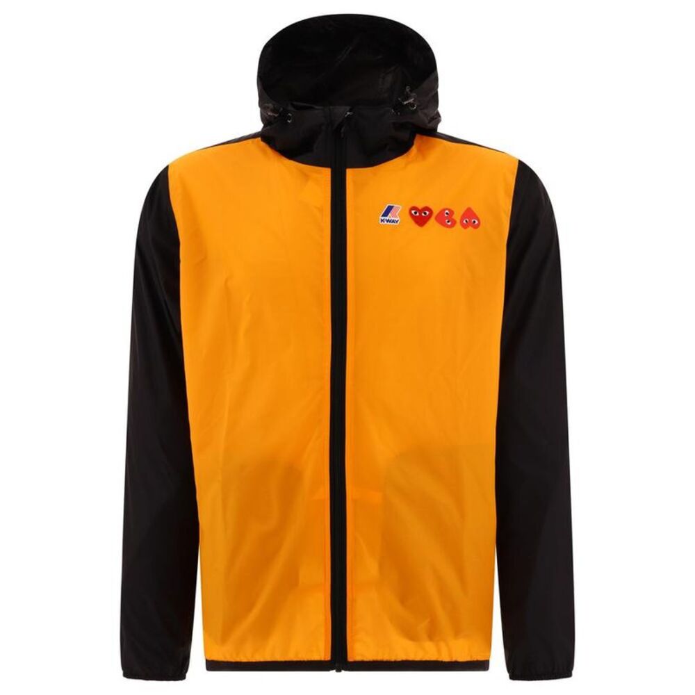 COMME DES GARCONS PLAY x K-Way Windbreaker Jacket Men ORANGE Outerwear
